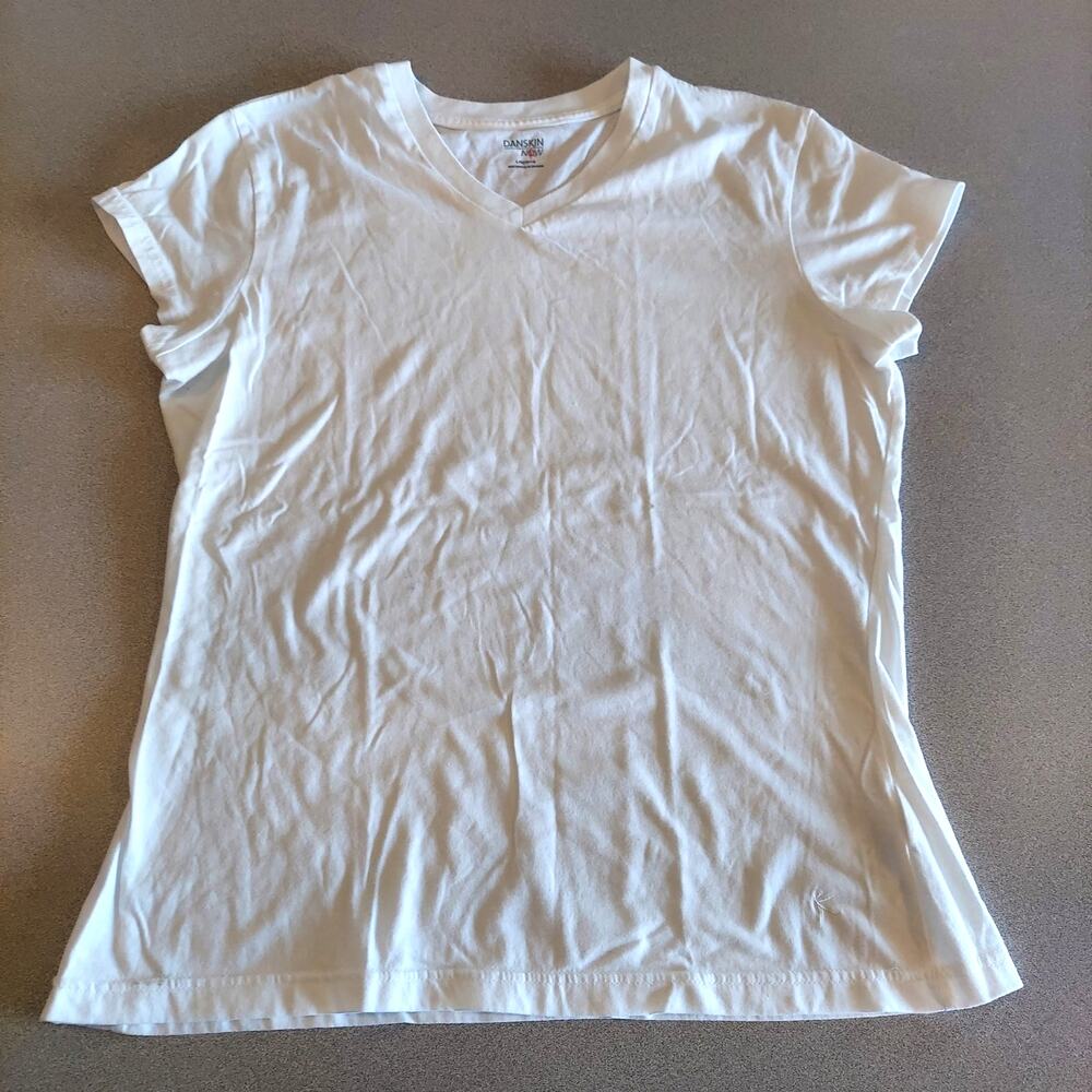 Danskin Now Shirt Women's Size Large White Short Sleeve Tee